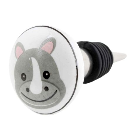 Hippo Flat Ceramic Wine Bottle Stopper
